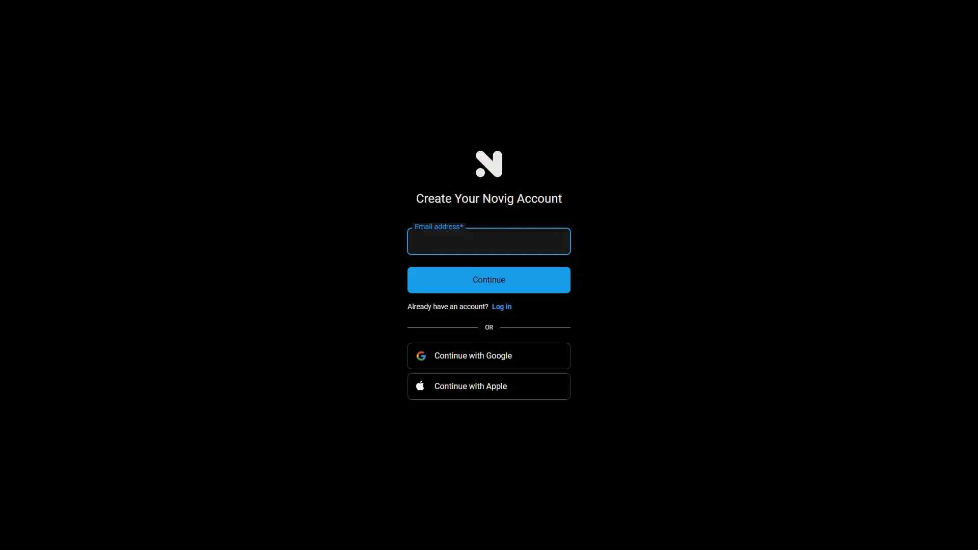 Sign up on Novig